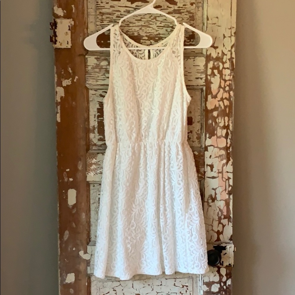 Anthropologie white lace dress